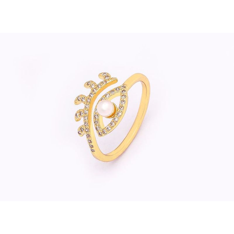 GENERICO - Anillo SINGLE EYE Baño de Oro 18K