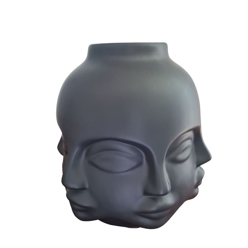 MOOI - Florero de Cerámica múltiples Caras -Negro