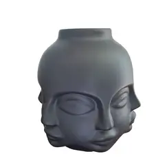 MOOI - Florero de Cerámica múltiples Caras -Negro