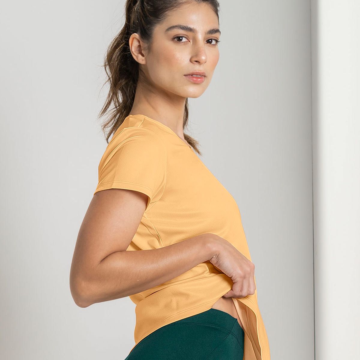 LEONISA - Ropa Deportiva 195324 Camiseta Amarillo