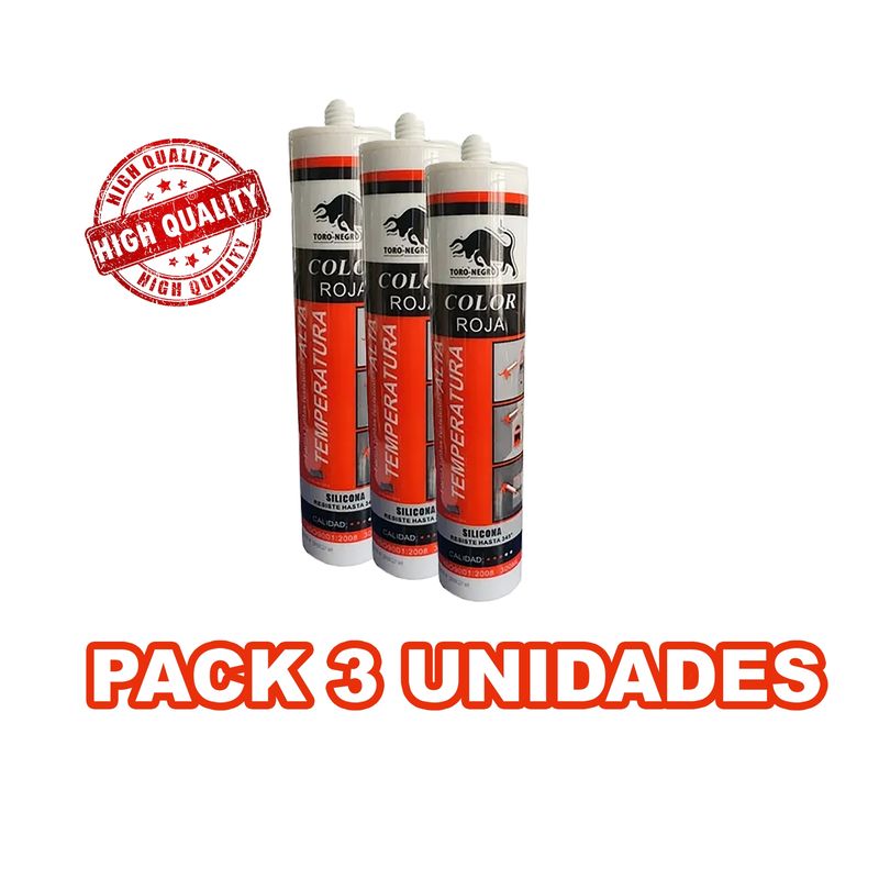 OEM - Silicona Roja Alta Temperatura 345º Sellante Tubo PACK 3 UNIDADES