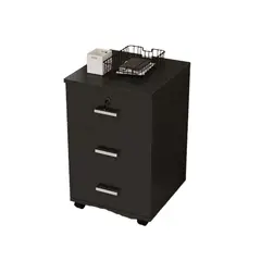 GENERICO - Gabinete archivero 3 cajones negro con llave