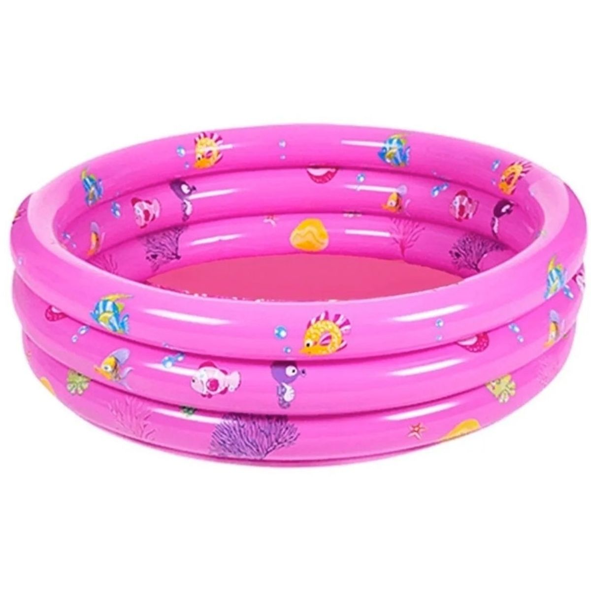 GENERICO - Piscina Inflable Plástico Bebe 3 Anillos 100 Cm Rosa