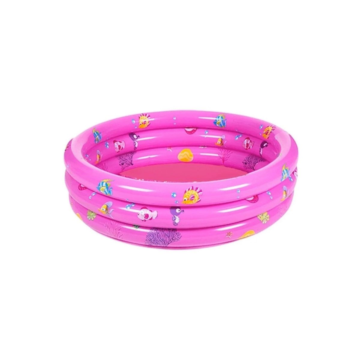 GENERICO - Piscina Inflable Plástico Bebe 3 Anillos 100 Cm Rosa