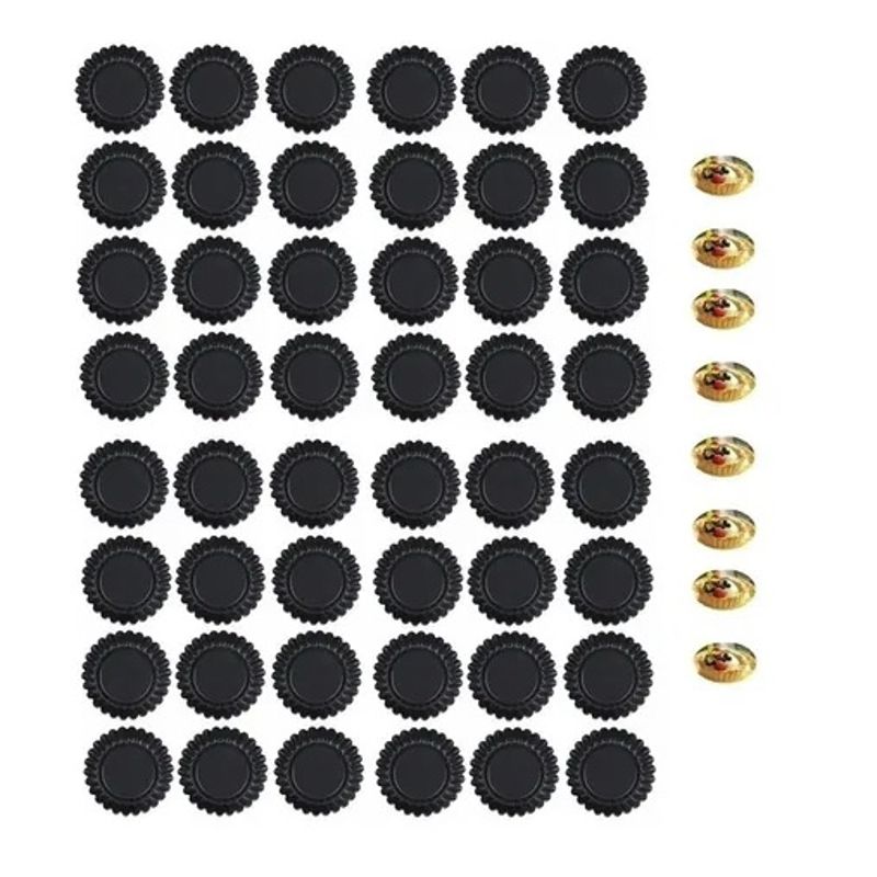 GENERICO - Pack 48 Moldes De Tartaleta Molde Tarta Individual Fija 10,5