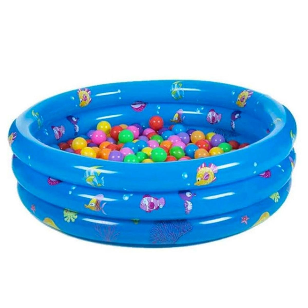 GENERICO - Piscina Inflable Plástico Bebe 3 Anillos 120 Cm Celeste