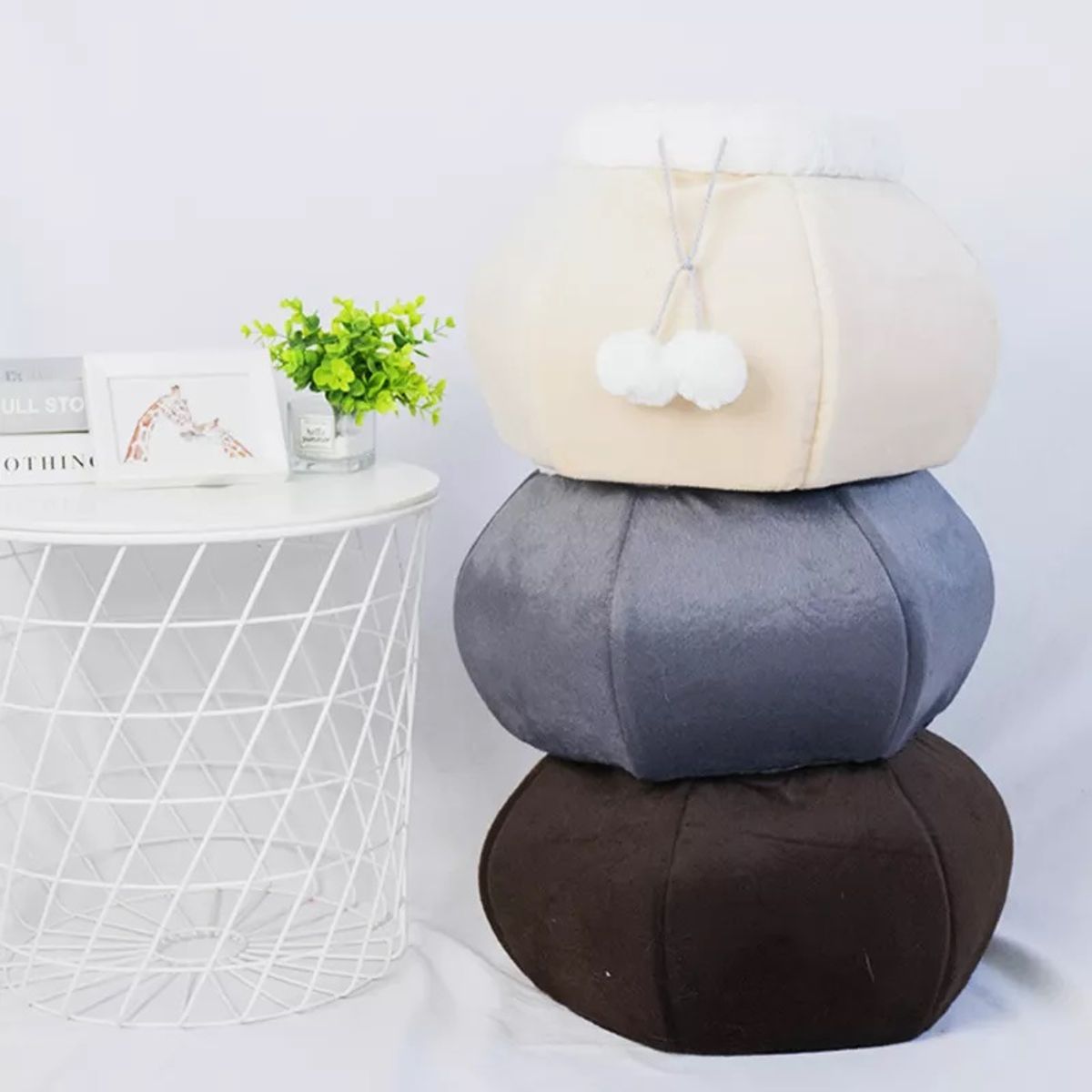 GENERICO - Cama Refugio De Gato Tipo Canasto Gris