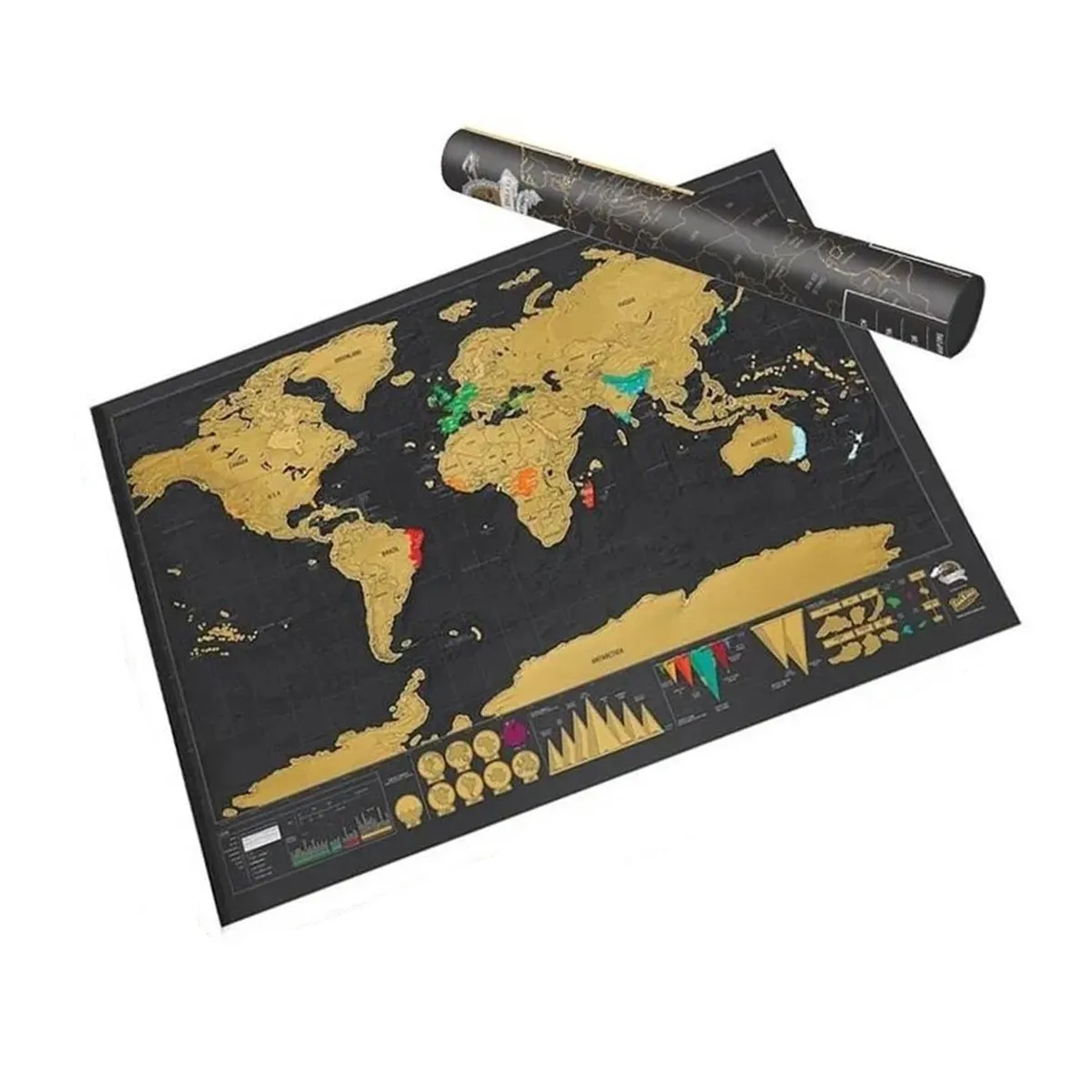 KUANGYE - Mapa Mundi Raspable Mapa Del Mundo Para Raspar Viajeros