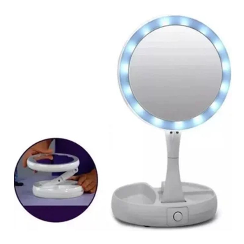 GENERICO - Espejo Con Luz Led Para Maquillaje Plegable