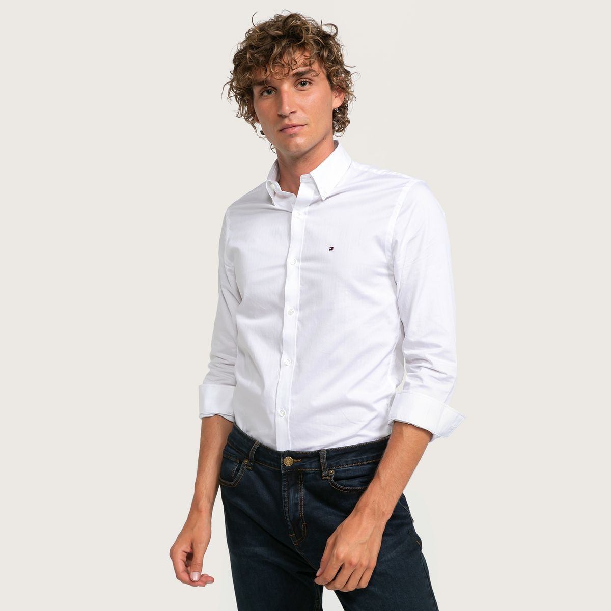 TOMMY HILFIGER - Camisa Manga Larga Slim Fit Hombre Tommy Hilfiger