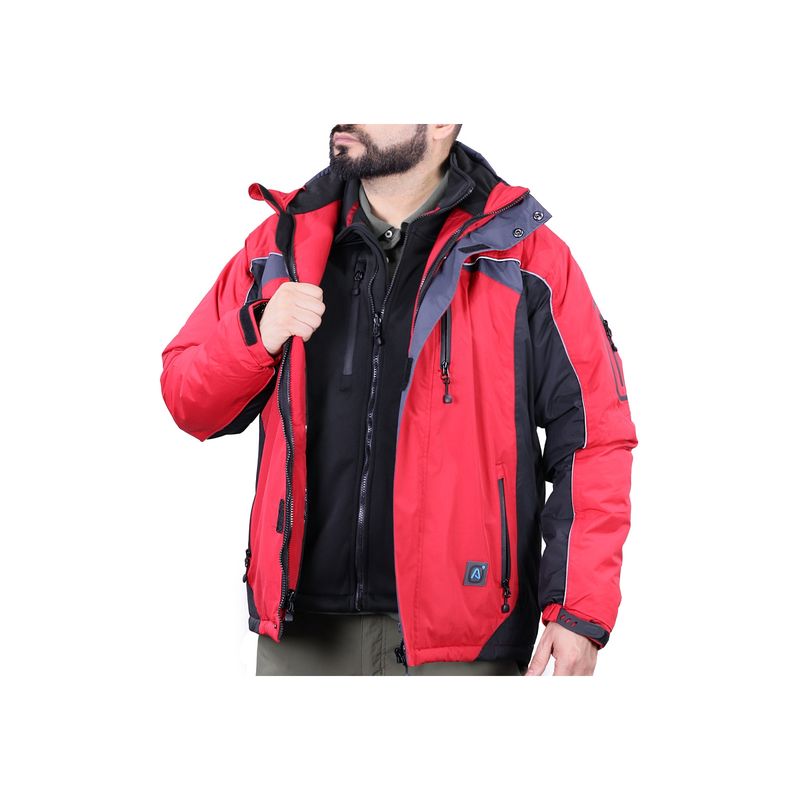 ABSOLUTE ZERO - Parka Hombre 3 en 1 Rojo/Negro Z-0400 ABSOLUTE ZERO