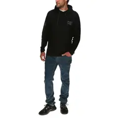 CAT - Polera Manga Larga Hombre Upf Hooded Banner Negro