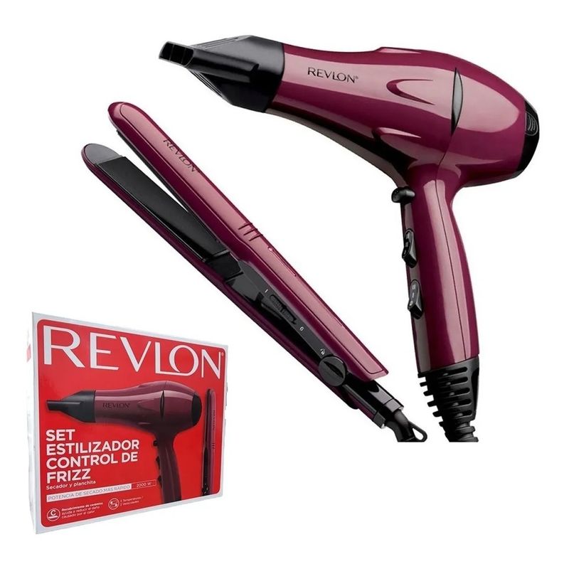 REVLON - Combo Secador Y Plancha De Pelo Revlon Control Frizz Nuevo
