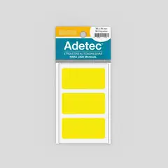 ADETEC - 30 Etiquetas Manual Rectangular Mix Fluor 35x70 mm