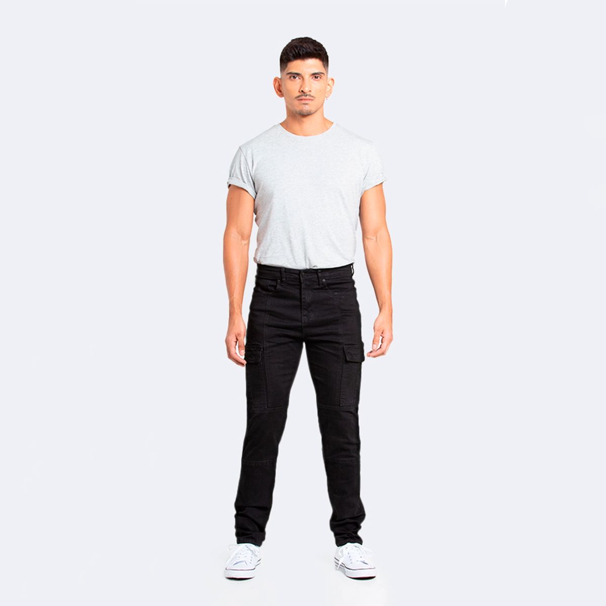 IDEM - Jeans Hombre Cargo Negro Oscuro