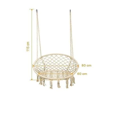 Imagen 2 del producto Silla Hamaca Colgante Columpio Terraza Beige
