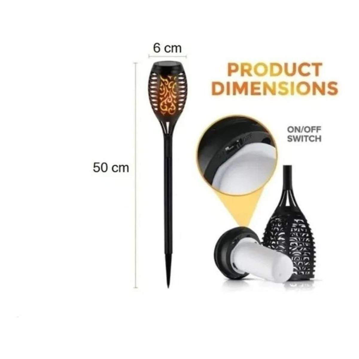 GENERICO - Luz Solar Estaca Estilo Antorcha Para Jardín Al Aire Libre