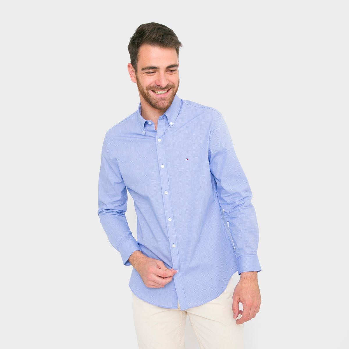TOMMY HILFIGER - Camisa Manga Larga Slim Fit Hombre Tommy Hilfiger