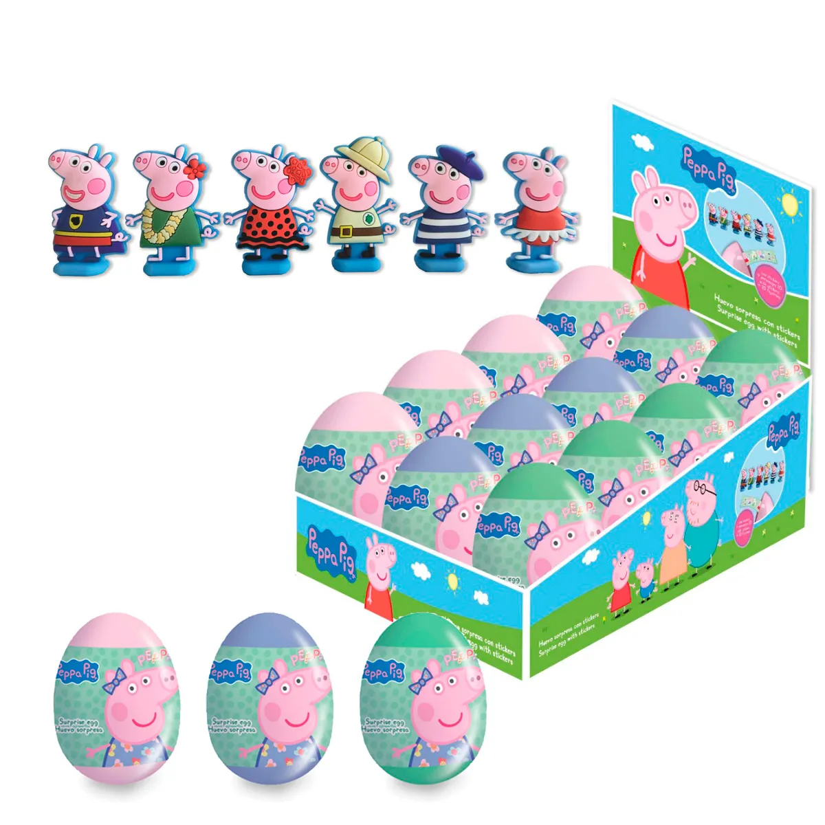 BRICKELL ACCESORIES - Huevos Sorpresa Peppa Pig 2D Brickell 12 Unidades