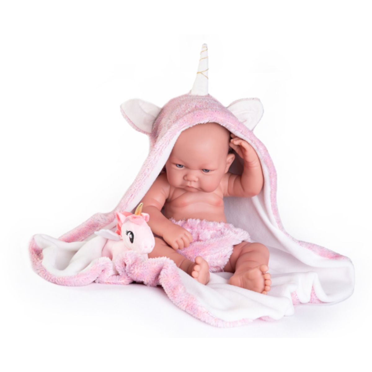 ANTONIO JUAN - Bebé Reborn Nica Antonio Juan Capucha y Peluche Unicornio