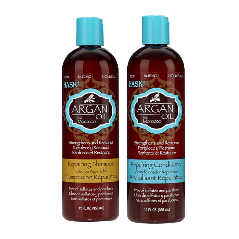 HASK - Shampoo Sin Sal + Acondicionador Argán Pelo Seco Hask Cvl