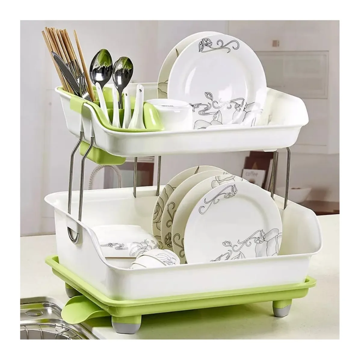 GENERICO - ESCURRIDOR DE PLATOS 2 NIVELES PLASTICO