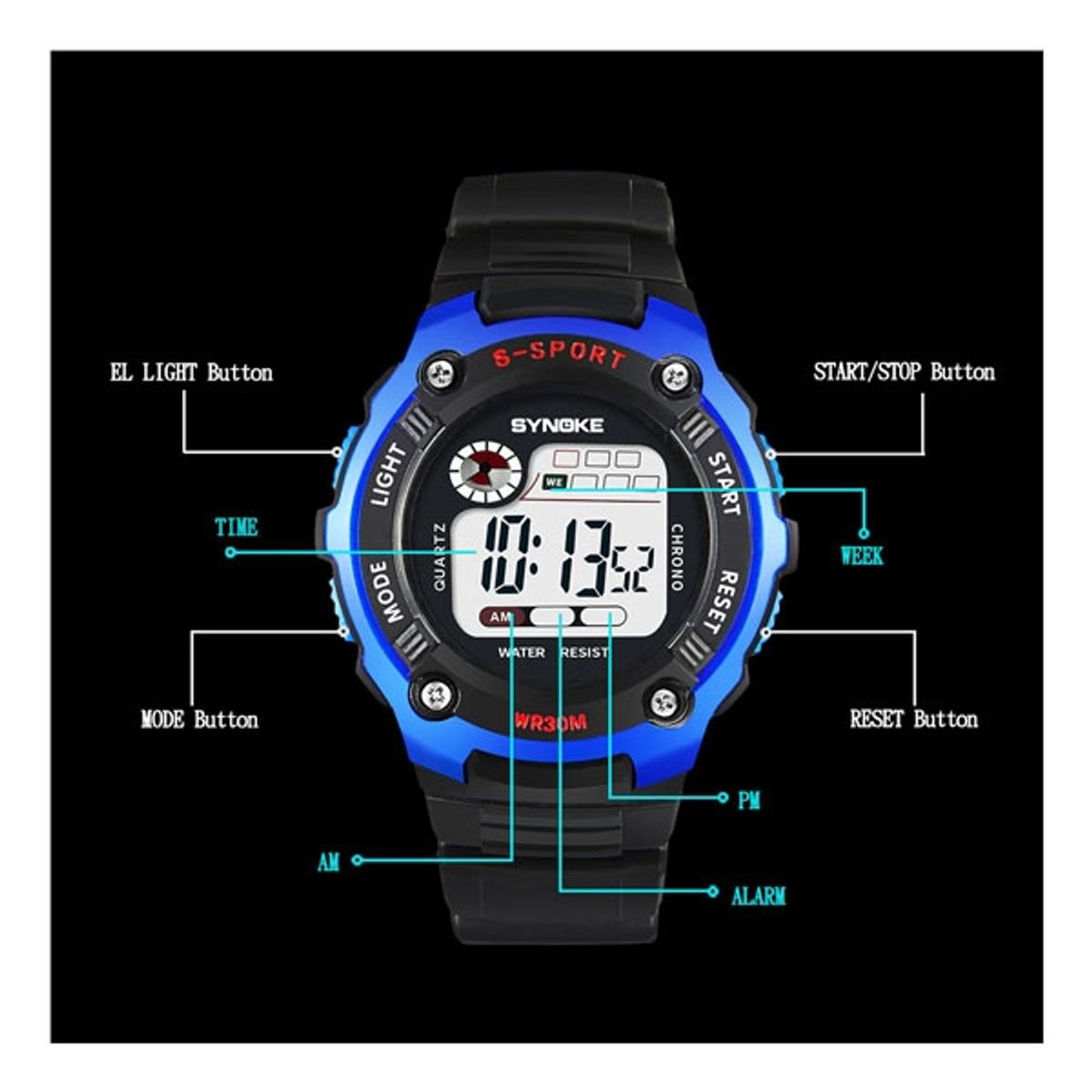 SYNOKE - Reloj Digital Juvenil SYNOKE 99589 - Reloj Niño - Niña