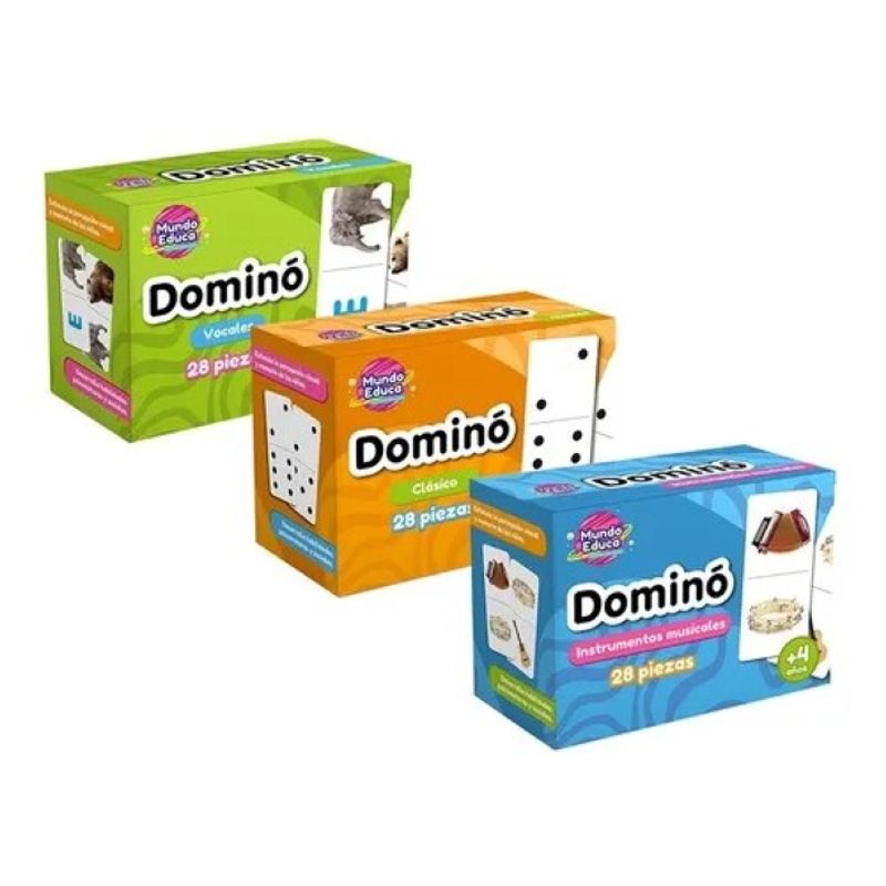 ADETEC - Mix Dominos 3 Temáticas Diferentes 28 Piezas Adetec