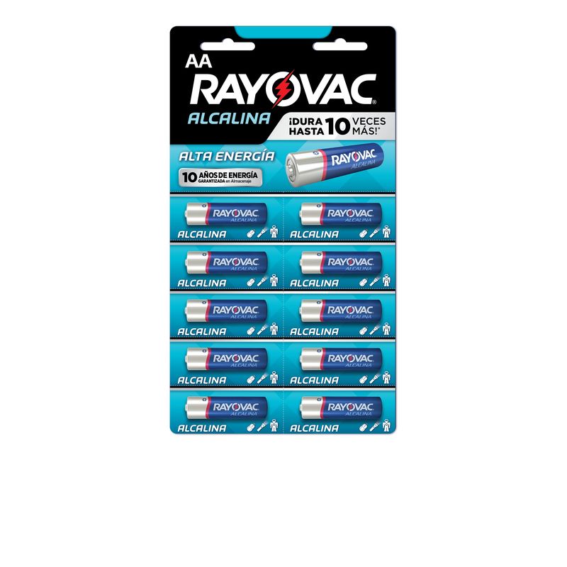 RAYOVAC - Pilas Alcalinas AA Pack 10 Unidades