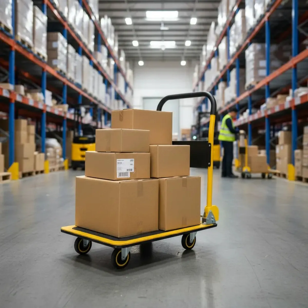 GENERICO - CARRO PLEGABLE DE CARGA 300 KG TIPO YEGUA DE ACERO AMARILLO