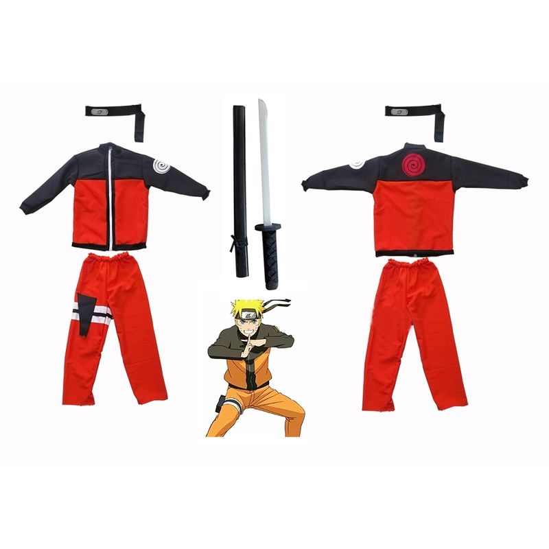 TODODISFRACESCHILE - Disfraz Naruto Naranjo con Catana Talla 6