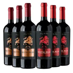 BESTIAS WINES - 6 Vinos Parrillero 3 Bestia Negra Ca + 3 Bestia Roja Cs - Rojo