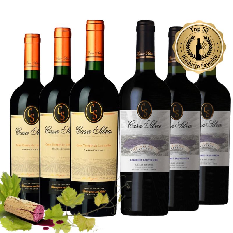 CASA SILVA - 6 Vinos C. Silva: 3 Gr Terroir Ca + 3 Terroir F Cs