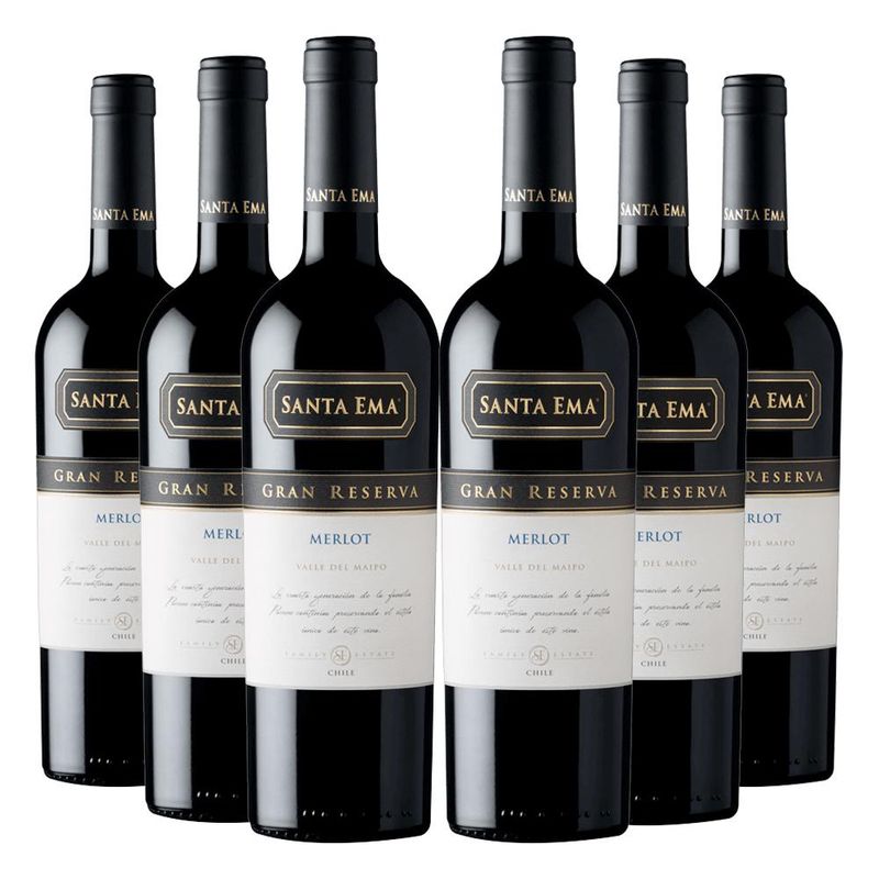 SANTA EMA - 6 Vinos Santa Ema Gran Reserva Merlot - Rojo