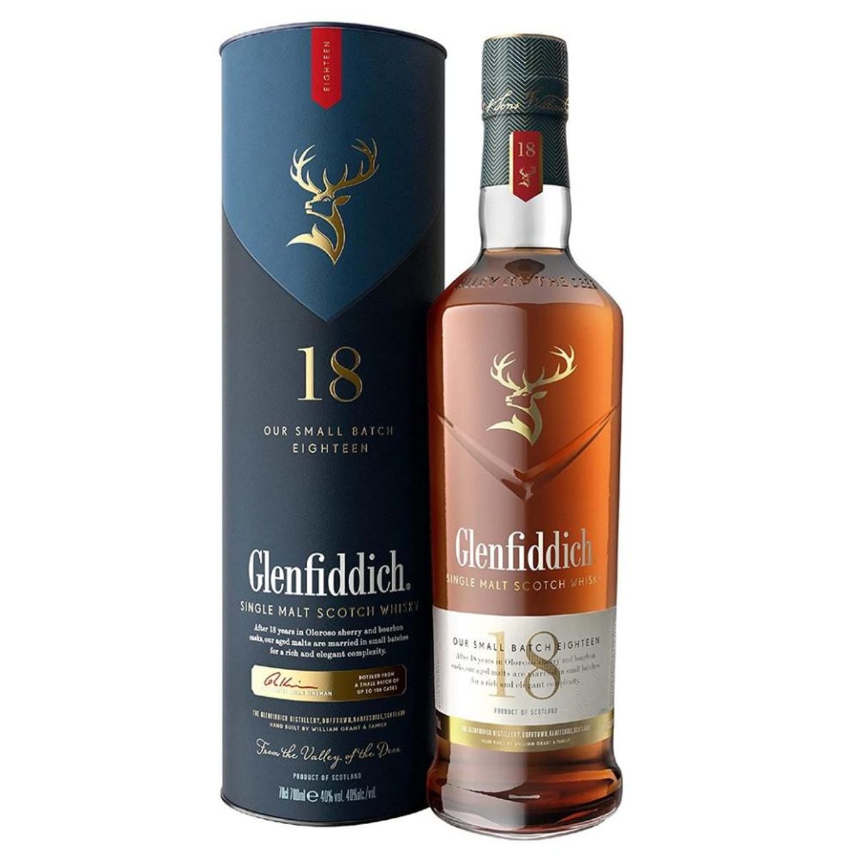 GLENFIDDICH - Whisky Glenfiddich 18 Años Small Batch Reserve, Single Malt - Dorado