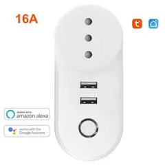 SMART LIFE - Enchufe Inteligente 16A Wifi 2 Puertos USB Amazon Alexa Y Google Home