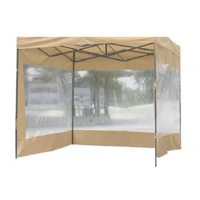 GENERICO - Lona Paredes Laterales Transparente Para Toldo Plegable 3x3  Crema