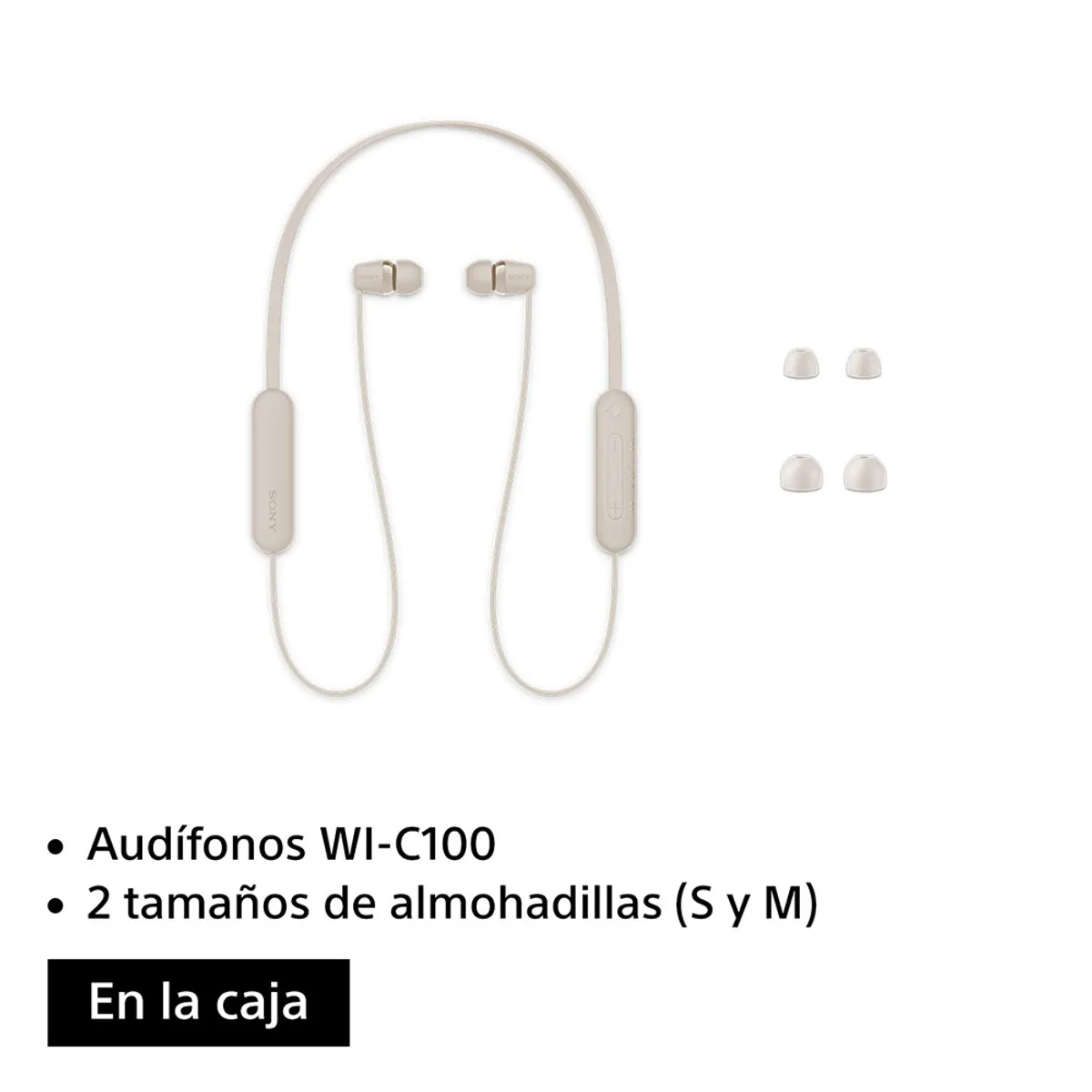 SONY - Audífonos internos Inalámbricos WI-C100 Crema