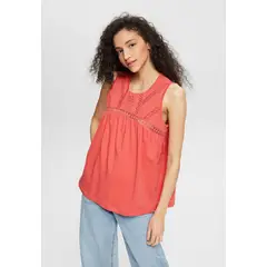 ESPRIT - Polera Con Encaje Calado