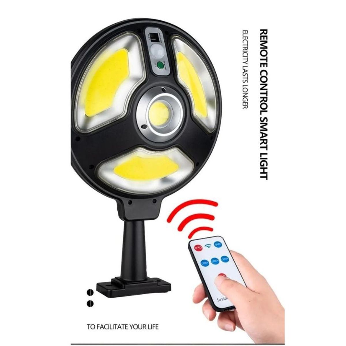 GENERICO - Foco Solar Led Redondo Ufo Sensor Movimiento Potente 460w