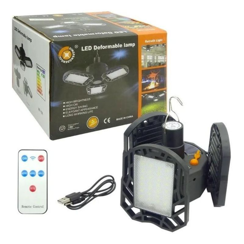 GENERICO - Foco Solar Recargable 3 Aspas Para Camping Y Emergencias
