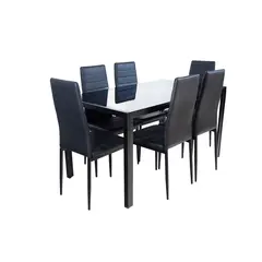 SWEET HOGAR - Comedor de vidrio color negro Modelo Asiatico