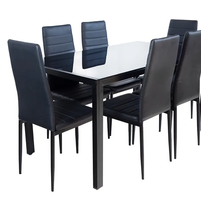 SWEET HOGAR - Comedor de vidrio color negro Modelo Asiatico