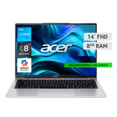 ACER - Notebook Intel Core i3, 8 nucleos, 8GB, 128GB SSD, 14p, Win 11