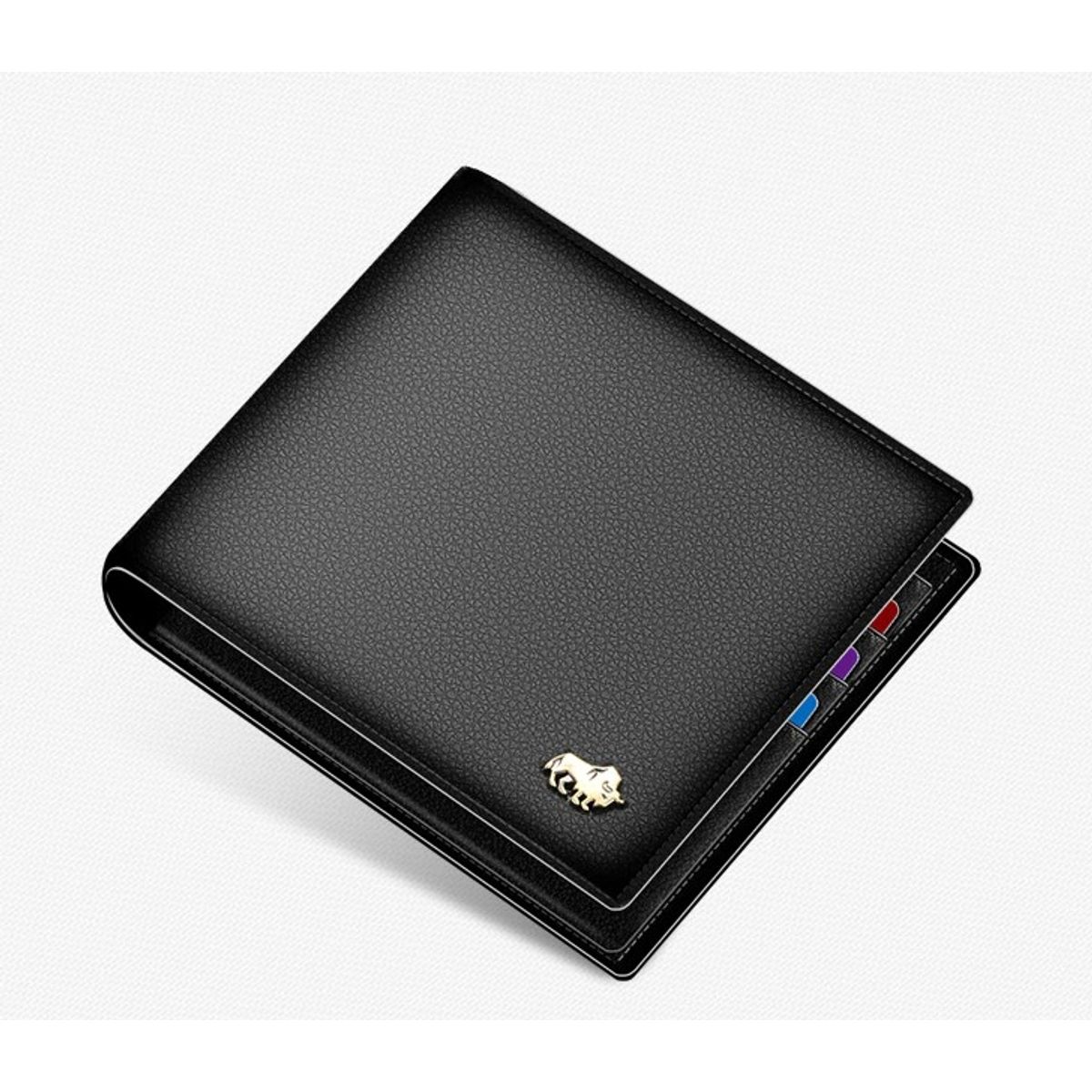 GENERICO - Billetera Delgada Cuero Genuino Lujo Bison Denim.