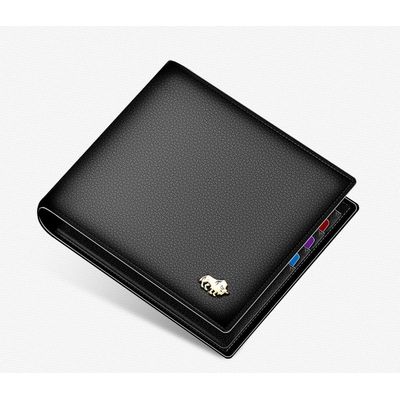 Imagen 1 del producto Billetera Delgada Cuero Genuino Lujo Bison Denim.