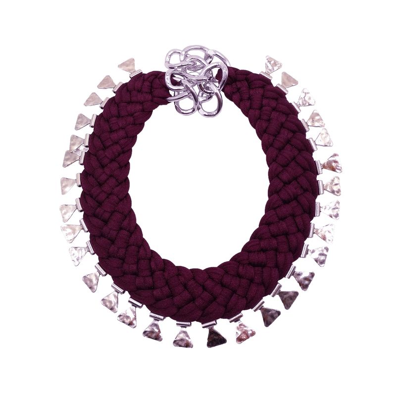 MARIA LA BIYUX - Collar Burdeo Triangular.