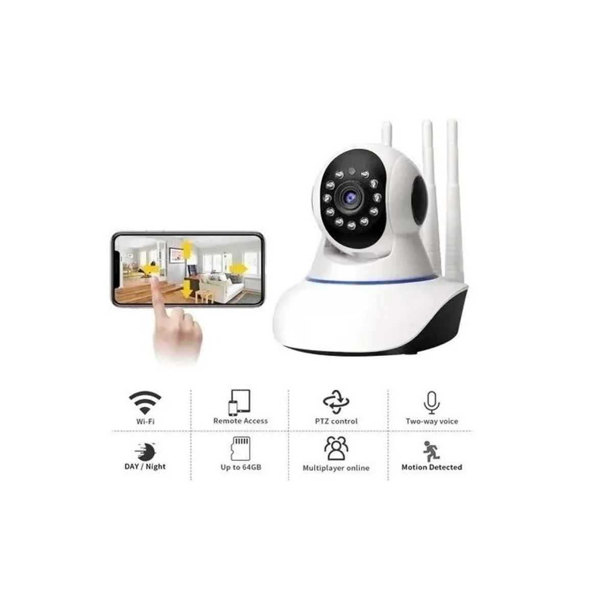 GENERICO - Camara 5G Vision Nocturna Ip Wifi Hd  360°