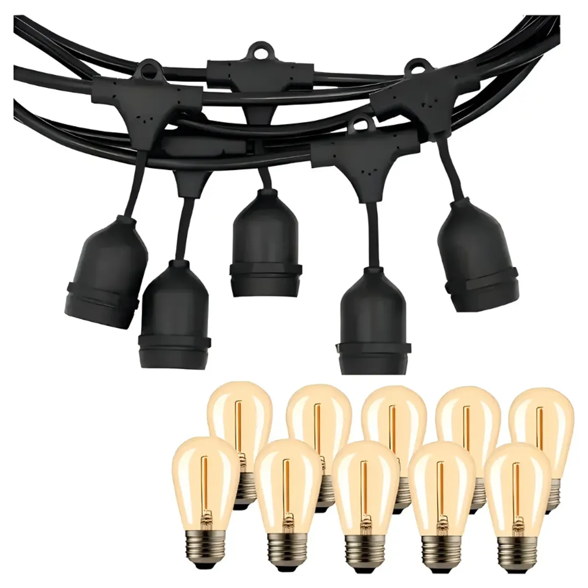 Guirnalda Impermeable Luces Led 10 Metros Extensible + 10 Ampolletas corriente, marca GENERICO - Foto 2