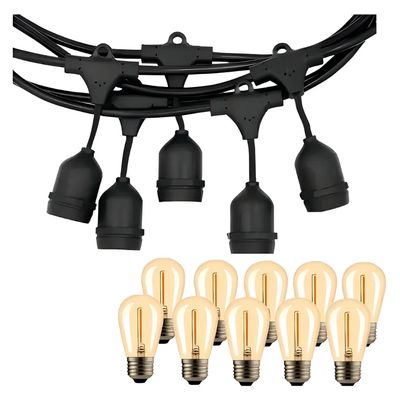 Imagen 2 del producto Guirnalda Impermeable Luces Led 10 Metros Extensible + 10 Ampolletas corriente